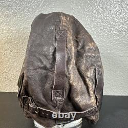 WW II ARMY AIR FORCES TYPE A-11 LEATHER FLYING HELMET-SELBY SHOE CO Size large