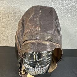 WW II ARMY AIR FORCES TYPE A-11 LEATHER FLYING HELMET-SELBY SHOE CO Size large