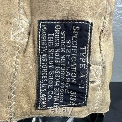 WW II ARMY AIR FORCES TYPE A-11 LEATHER FLYING HELMET-SELBY SHOE CO Size large