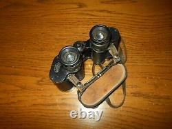 WW II German Army Air Force 6x30 BINOCULARS & RAIN SHIELD E. LEITZ 1938