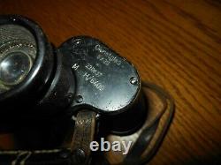 WW II German Army Air Force 6x30 BINOCULARS & RAIN SHIELD E. LEITZ 1938