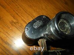 WW II German Army Air Force 6x30 BINOCULARS & RAIN SHIELD E. LEITZ 1938