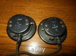 WW II German Army Air Force Dfh. B Kopfhörer PANZER HEADSET 1945 RARE