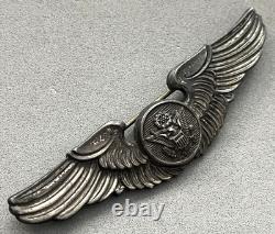 WW II Sterling Silver U. S. ARMY Air Force Air Crew Pilot Wings 3 Scripted Name