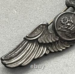 WW II Sterling Silver U. S. ARMY Air Force Air Crew Pilot Wings 3 Scripted Name