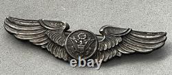 WW II Sterling Silver U. S. ARMY Air Force Air Crew Pilot Wings 3 Scripted Name