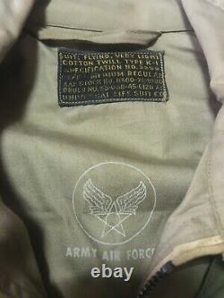 WW II USAAF ARMY AIR FORCE Flight Suit K-1 plus Survival Vest C-1, 2nd LT pilot
