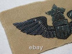 WW II USAAF SENIOR PILOT WINGS Bullion KHAKI CLOTH Embroidered ARMY AIR FORCE