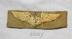 WW II USAAF SERVICE PILOT WINGS CBI MADE Hand Embroidered ARMY AIR FORCE Cloth