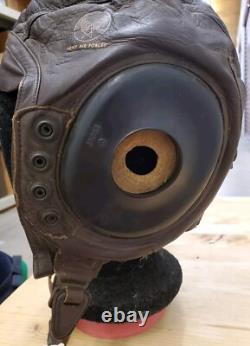 WW II US Army Air Force Leather Flight Helmet Type A-11 No. 3189 Large Goodrich