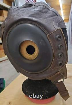 WW II US Army Air Force Leather Flight Helmet Type A-11 No. 3189 Large Goodrich