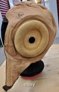 WW II US Army Air Force Leather Flight Helmet Type A-11 No. 3189 Large Goodrich