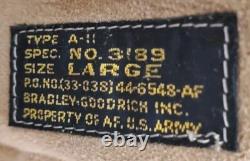 WW II US Army Air Force Leather Flight Helmet Type A-11 No. 3189 Large Goodrich