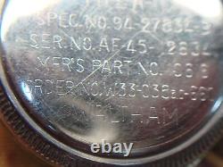 Waltham Ww II U. S. Army Air Force Wristwatch Parts Or Repair