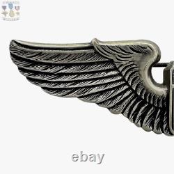 White Gold 1/20 10k Pre Wwii Army Air Corps Pilot Wings Badge 3-1/8 Size #132