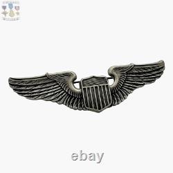 White Gold 1/20 10k Pre Wwii Army Air Corps Pilot Wings Badge 3-1/8 Size #132