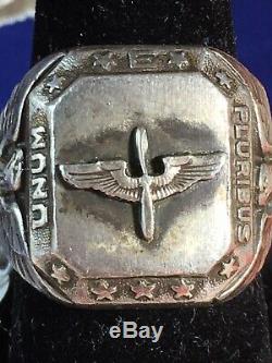 World War 2 WW2 WWII United States Army Air Force USAAF Sterling Silver Ring 17