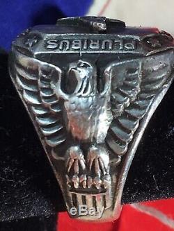 World War 2 WW2 WWII United States Army Air Force USAAF Sterling Silver Ring 17