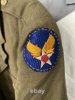 World War II US Army Air Corps Named Uniform Enlisted Jacket Pants Hat NAMED