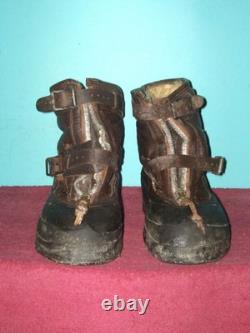Ww11 Army Air Corp Heavy Flight Overshoes Pilots Leather /wool Boots Sz. L