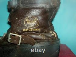 Ww11 Army Air Corp Heavy Flight Overshoes Pilots Leather /wool Boots Sz. L