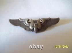 Ww2 Army Air Corp 2 Bomber / Aerial Gunner Wings Sterling Silver Nice Look