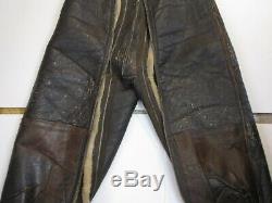 Ww2 Bomber Leather Flight Pants Type A-3 Size 38r Us Army Air Force