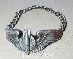 Ww2 Era Army Air Corp Bombardier Wings Sweetheart Bracelet Luxenberg