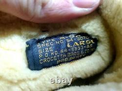 Ww2 U. S. Air Force Army Leather Wool Glove A-9a Large Crocetta Wwii Usaf Brown