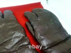 Ww2 U. S. Air Force Army Leather Wool Glove A-9a Large Crocetta Wwii Usaf Brown