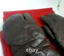 Ww2 U. S. Air Force Army Leather Wool Glove A-9a Large Crocetta Wwii Usaf Brown