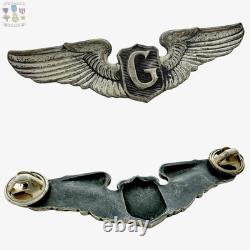 Ww2 U. S. Army Air Corps Glider Pilot Wings Badge Sterling 3 Size Insignia #278