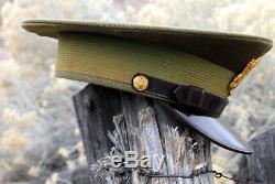 Ww2 Us Army/ Air Corps Od Green Officer Cap Size 7 3/8