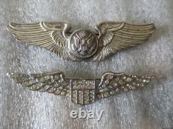 Ww2 Us Army Air Corps Pins Sterling Silver -air Crew Wings+sweetheart Rhinestone