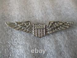 Ww2 Us Army Air Corps Pins Sterling Silver -air Crew Wings+sweetheart Rhinestone