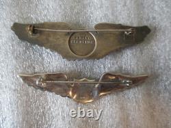 Ww2 Us Army Air Corps Pins Sterling Silver -air Crew Wings+sweetheart Rhinestone