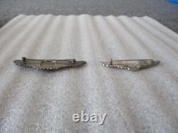 Ww2 Us Army Air Corps Pins Sterling Silver -air Crew Wings+sweetheart Rhinestone