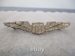 Ww2 Us Army Air Corps Pins Sterling Silver -air Crew Wings+sweetheart Rhinestone