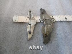 Ww2 Us Army Air Corps Pins Sterling Silver -air Crew Wings+sweetheart Rhinestone