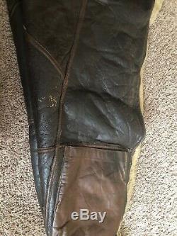 Ww2 Us Army Air Force Leather Flying Pilot Pants H. L. B Corporation Size 36