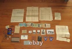 Ww2 Us Army Air Force Medals Papers Compass Flying Lot Flight Log Antique Plane