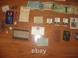 Ww2 Us Army Air Force Medals Papers Compass Flying Lot Flight Log Antique Plane