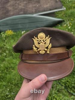Ww2 Us Army Air Force Rare 2 Tone Crusher Cap
