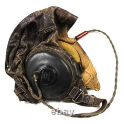 Ww2 Us Army Air Force Usaaf Aaf Type A-11 Leather Flight Flying Helmet Radio