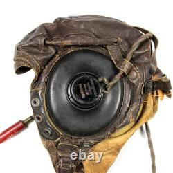 Ww2 Us Army Air Force Usaaf Aaf Type A-11 Leather Flight Flying Helmet Radio