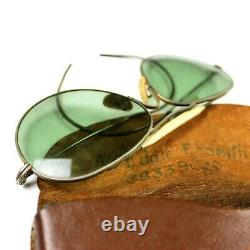 Ww2 Us Army Air Forces Corps Usaaf An-6531 Sunglasses Identified Leather Case