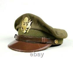 Ww2 Us Army Air Forces Usaaf Corps Officer Dress Cap Visor Hat Crusher Pilot