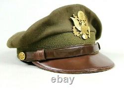 Ww2 Us Army Air Forces Usaaf Corps Officer Dress Cap Visor Hat Crusher Pilot