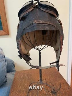 Ww II Army Air Forces Type A-11 Leather Flying Helmet-selby Shoe Co & Ao Goggles