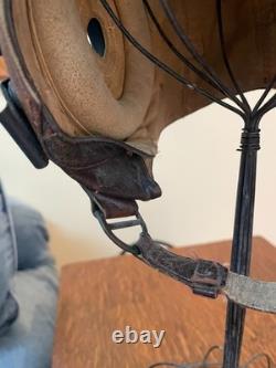 Ww II Army Air Forces Type A-11 Leather Flying Helmet-selby Shoe Co & Ao Goggles
